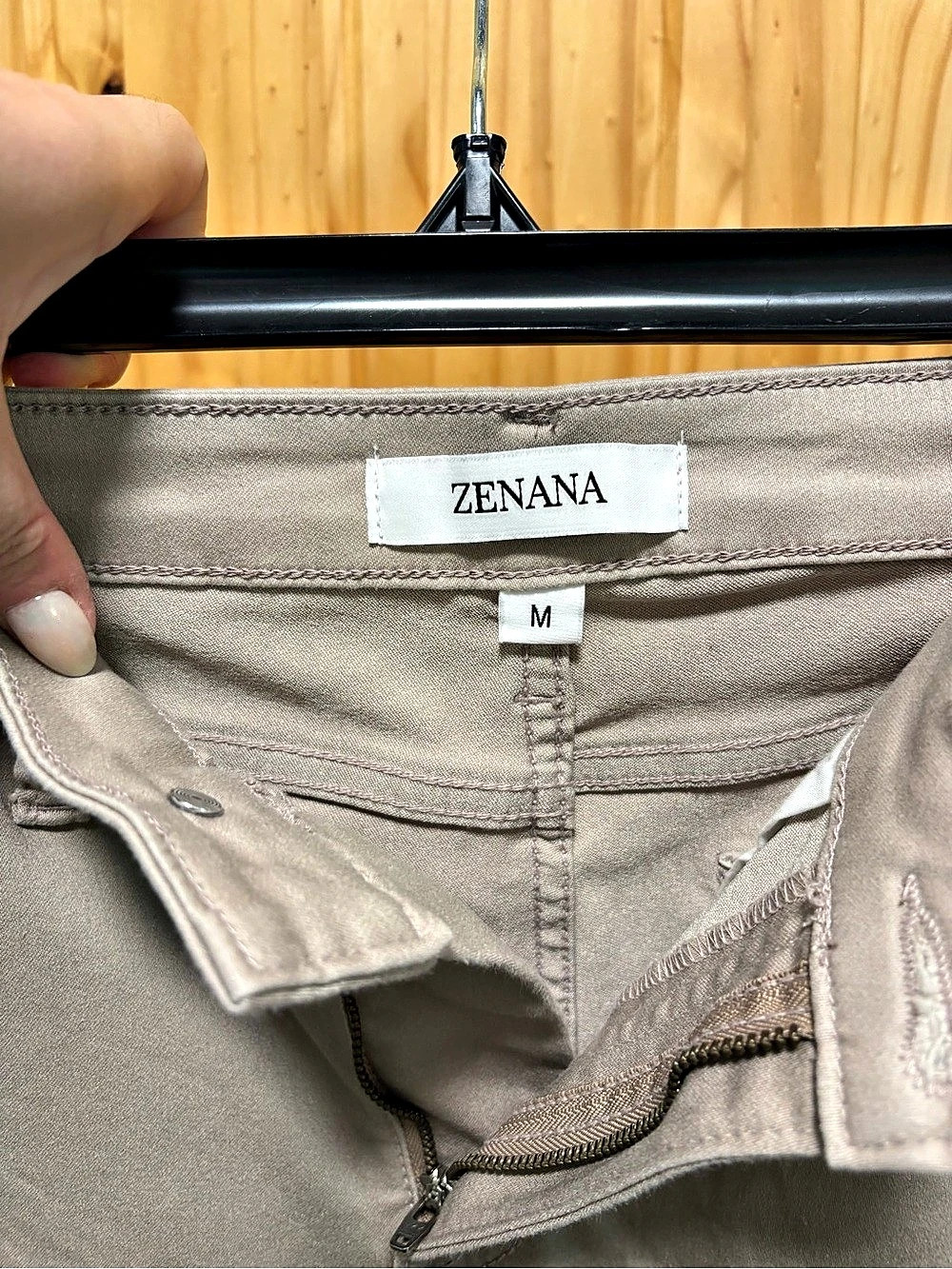 Zenana High Rise Wide Leg Raw Hem Pants Gray Medium - Picture 3 of 3